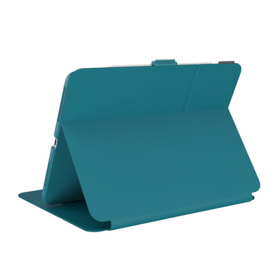 Three-quarter view of back of the case, using view stand formation#color_deep-sea-teal-cloudy-grey