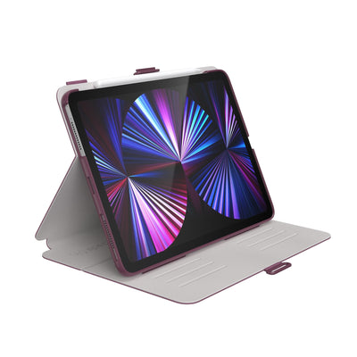 Three-quarter view of front of the case, using view stand formation#color_plumberry-purple-crushed-purple-crepe-pink