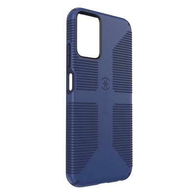 Three-quarter view of back of phone case#color_true-blue-fresh-indigo