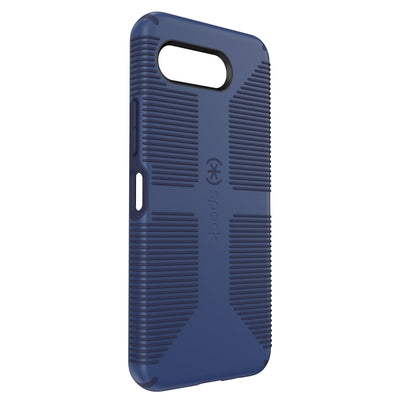 Three-quarter view of back of phone case#color_true-blue-fresh-indigo