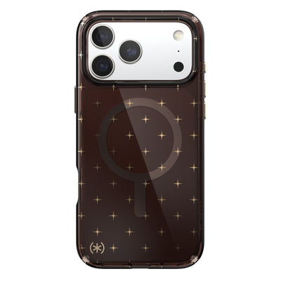 Back view of the phone case with phone inside from straight on#color_luxury-shade-gold-stars