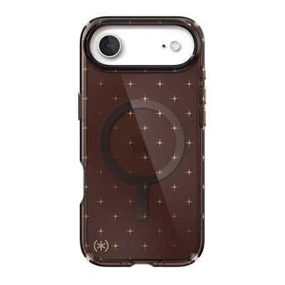 Back view of the phone case with phone inside from straight on#color_luxury-shade-gold-stars