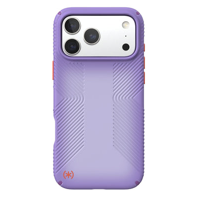 Back view of the phone case with phone inside from straight on#color_purple-fade-magic-purple-new-poppy