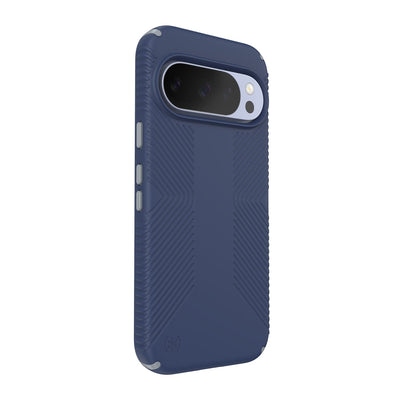 Three-quarter view of back of phone case#color_coastal-blue-dust-grey