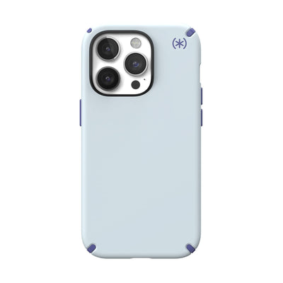 Three-quarter view of back of phone case simultaneously shown with three-quarter front view of phone case#color_tear-blue-arctic-ocean