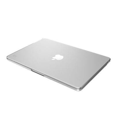 Three-quarter view of the front of the MacBook with the laptop closed.#color_clear