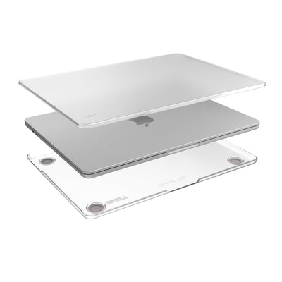 Computer case shown in layers, fitting on top and bottom of the MacBook.#color_clear