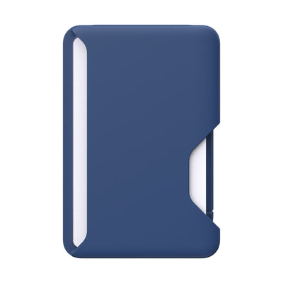 Straight-on view of front of Wallet for MagSafe with ClickLock#color_coastal-blue-space-blue