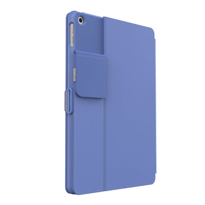 Three-quarter view of the back of the case, with folio closed and camera flap folded down