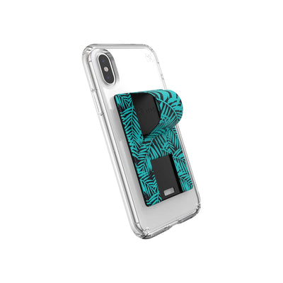 Speck GrabTab Tropicalleaves Teal GrabTab Neon Nights Collection Phone Case