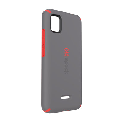 Three-quarter view of back of phone case#color_moody-grey-turbo-red