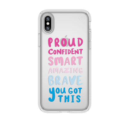 Speck iPhone XS/X You Got This Presidio Clear + Print Crisis Text Line Edition iPhone X Cases Phone Case
