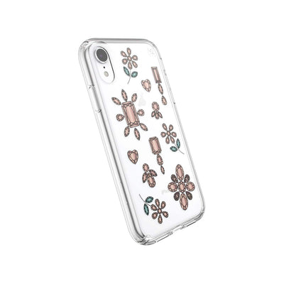 Speck iPhone XR Dancing Diamonds Peach Gold/Clear Presidio Clear + Print iPhone XR Cases Phone Case