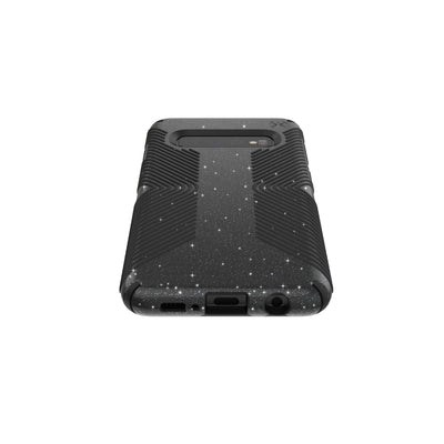 Speck Galaxy S10 Obsidian Black with Silver Glitter/Black Presidio Grip + Glitter Galaxy S10 Cases Phone Case