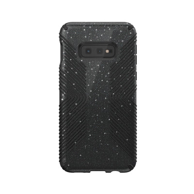 Speck Galaxy S10e Obsidian Black with Silver Glitter/Black Presidio Grip + Glitter Galaxy S10e Cases Phone Case