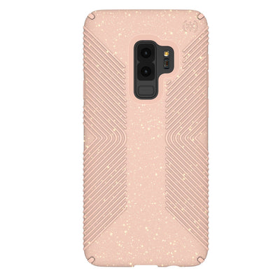 Speck Galaxy S9 Plus Bella Pink with Gold Glitter/Dahlia Peach Presidio Grip + Glitter Samsung Galaxy S9+ Cases Phone Case