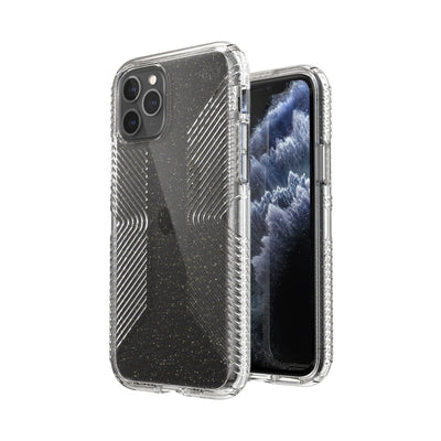 Speck iPhone 11 Pro Clear with Gold Glitter/Clear Presidio Perfect-Clear Glitter + Grips iPhone 11 Pro Cases Phone Case