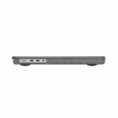 Side view of the MacBook with the laptop closed.#color_graphite-grey
