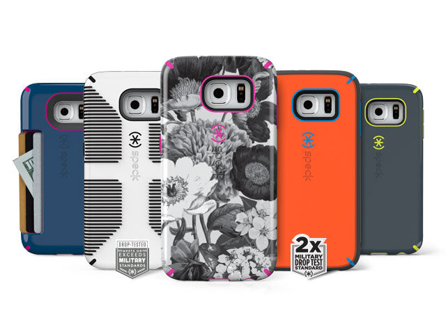 Straight front view of Samsung Galaxy S6 and Galaxy S6 Edge cases