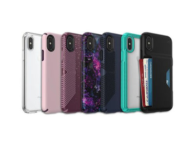 Lineup of iPhone XS, iPhone XS Max, and iPhone XR cases by Speck