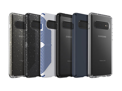 Lineup of cases for Galaxy S10, Galaxy S10+, and Galaxy S10e by Speck