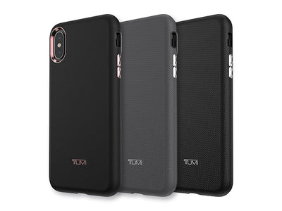 Lineup of Tumi cases by Speck