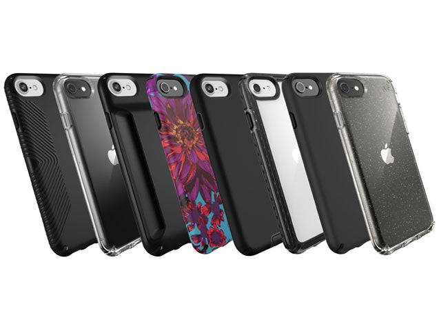 Lineup of cases for the Apple iPhone SE (gen 2) by Speck