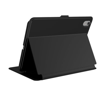 Three-quarter view of back of the case, using view stand formation.#color_black