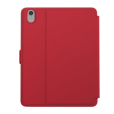 Straight-on view of the back of the case, with folio closed.#color_heartrate-red