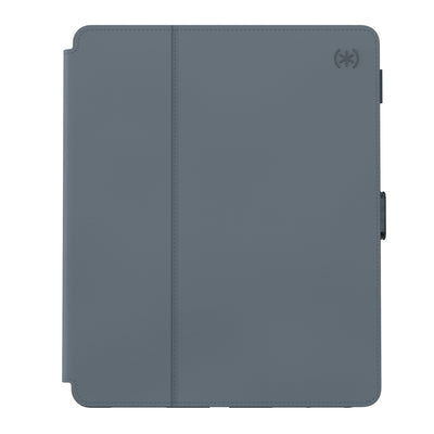 Straight-on view of the front of the case, with folio closed.#color_stormy-grey-charcoal-grey