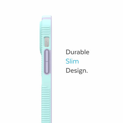 Side view of phone case - Durable slim design.#color_pale-cyan-lilac