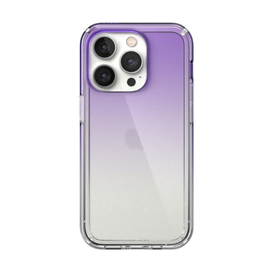 View of the back of the phone case from straight on#color_amethyst-purple-fade-clear