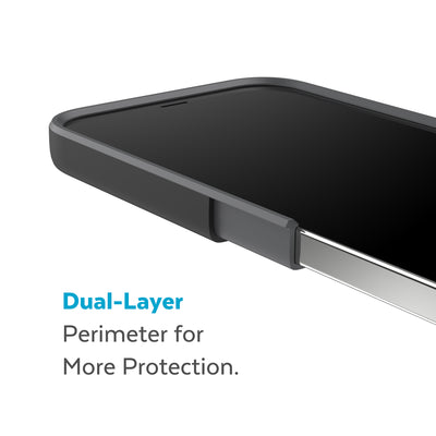 Cutaway view of case showing interior and exterior layers - Dual layer perimeter for more protection.#color_black-slate-grey