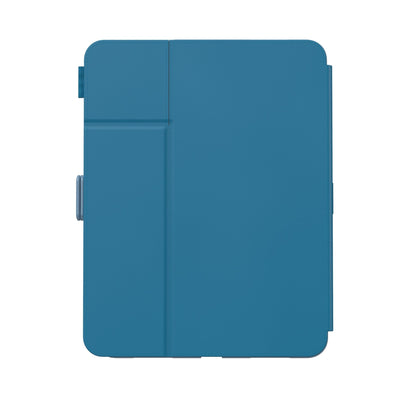 Straight-on view of the back of the case, with folio closed.#color_piccards-blue-frost-beige-faded-teal