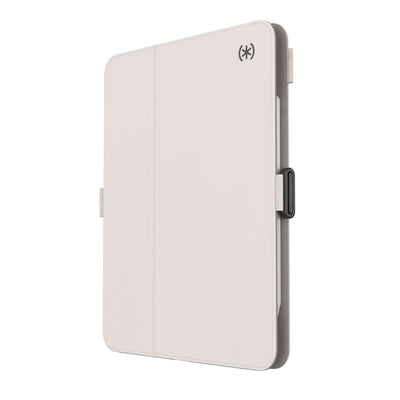 Three-quarter view of front of the case, with folio closed.#color_ceramic-grey-autumn-sky-black