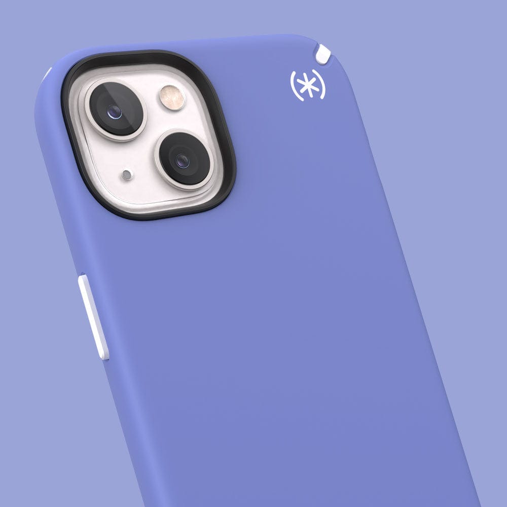 Three-quarter angle of iPhone 13 case in Grounded Purple