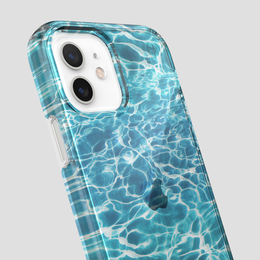 Three-quarter angle of iPhone 12 Pro case in Summer Essentials pattern