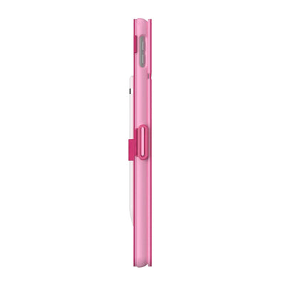 Side view of the case, with folio closed, showing clasp.#color_digital-pink-blossom-pink