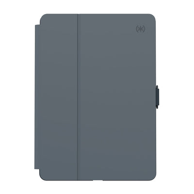 Straight-on view of the front of the case, with folio closed.#color_stormy-grey-charcoal-grey