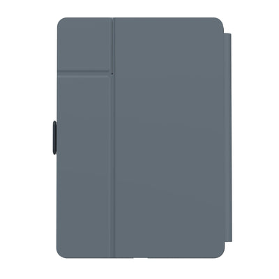 Straight-on view of the back of the case, with folio closed.#color_stormy-grey-charcoal-grey