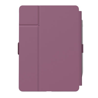 Straight-on view of the back of the case, with folio closed.#color_plumberry-purple-crushed-purple-crepe-pink