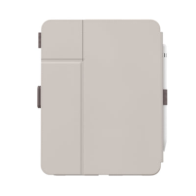 Straight-on view of the back of the case, with folio closed.#color_beech-grey-cinnamon-biscuit