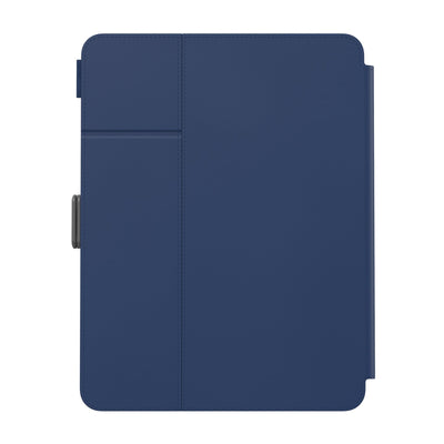 Straight-on view of the back of the case, with folio closed#color_arcadia-navy-moody-grey