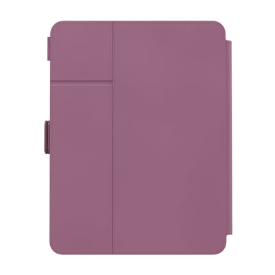 Straight-on view of the back of the case, with folio closed#color_plumberry-purple-crushed-purple-crepe-pink