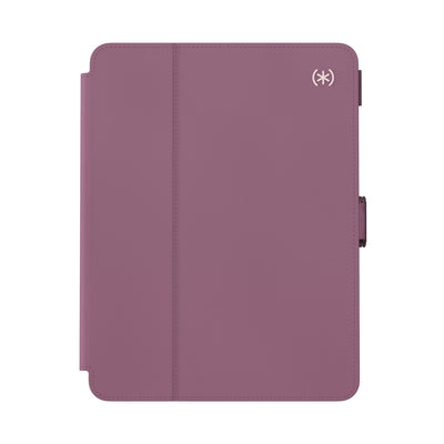 Straight-on view of the front of the case, with folio closed#color_plumberry-purple-crushed-purple-crepe-pink