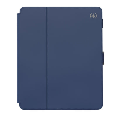 Straight-on view of the front of the case, with folio closed#color_arcadia-navy-moody-grey