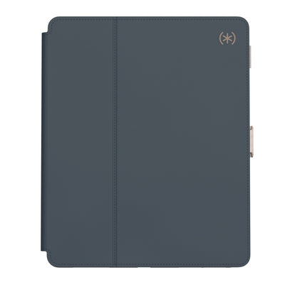 Straight-on view of the front of the case, with folio closed#color_charcoal-mocha-almond-milk