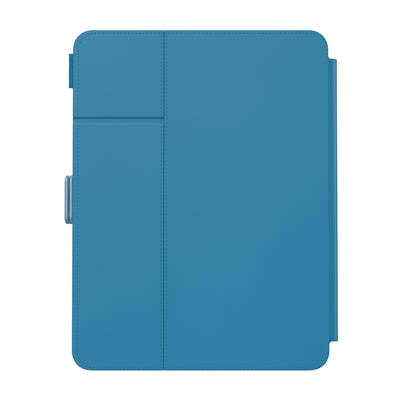Straight-on view of the back of the case, with folio closed.#color_piccards-blue-frost-beige-faded-teal