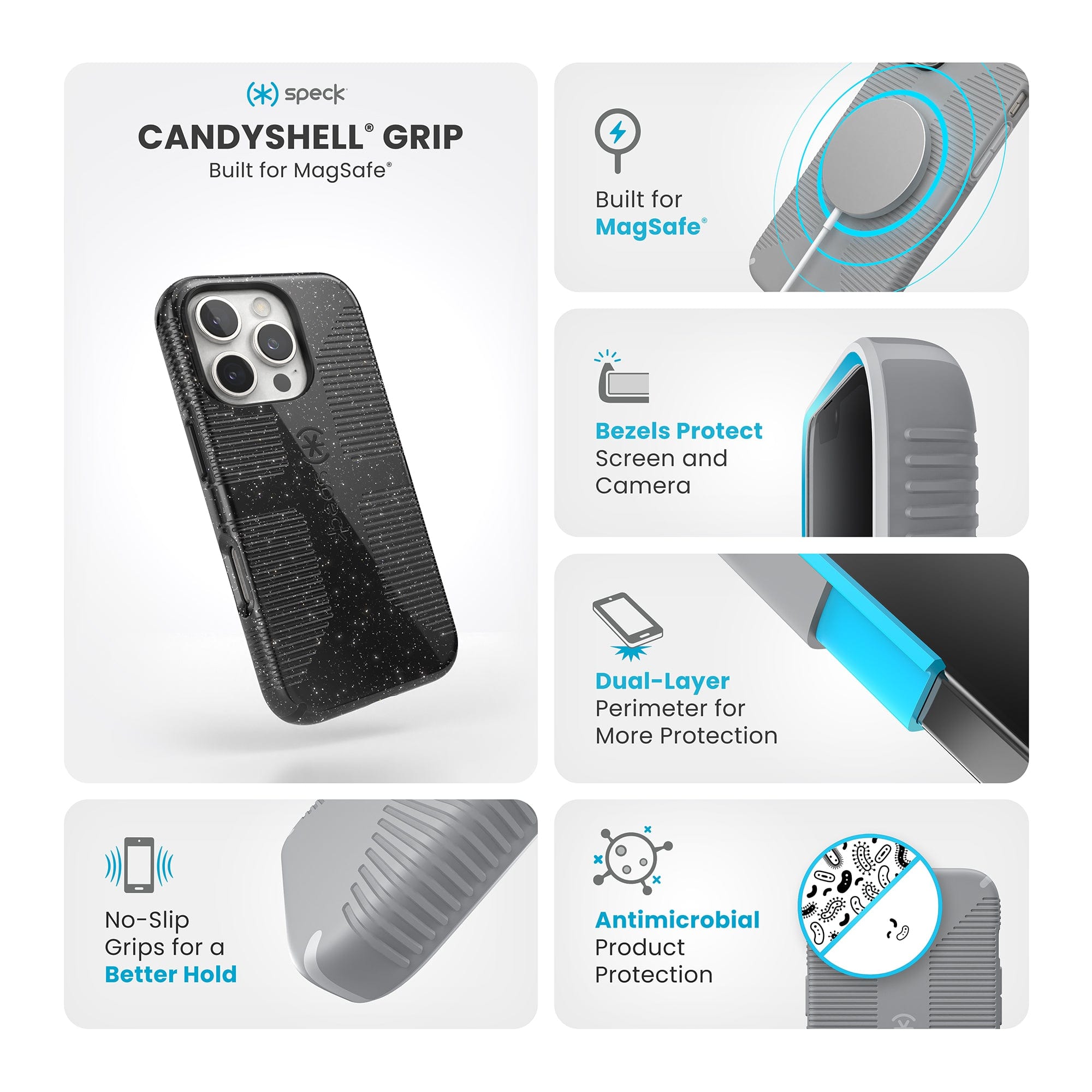 CandyShell Grip + Glitter MagSafe Apple iPhone 16 Pro Case - Thumbnail 5