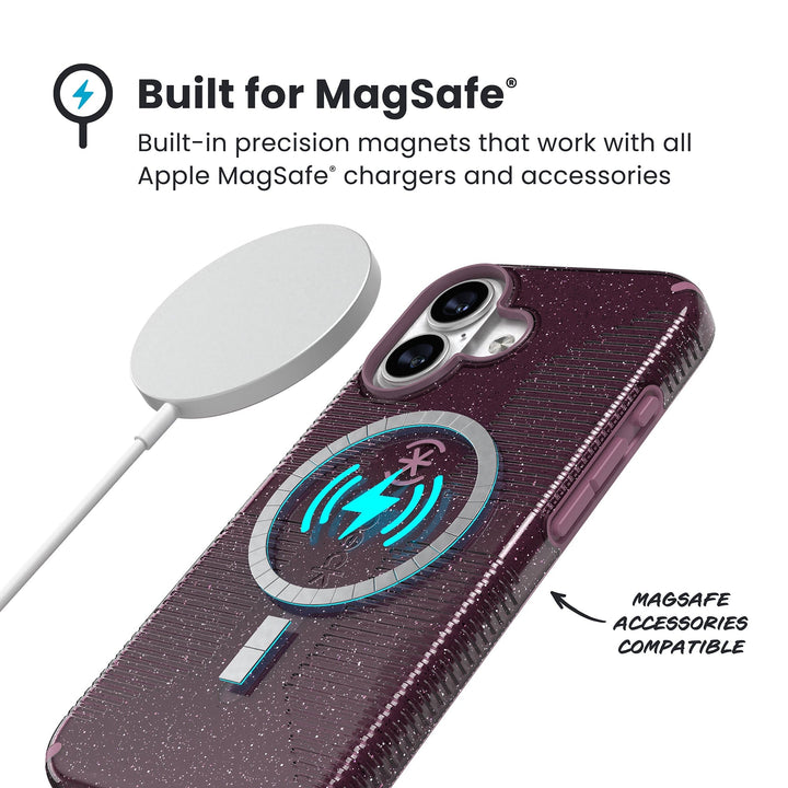 Speck CandyShell Grip + Glitter MagSafe Apple iPhone 17 Case Best
